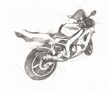 Motosiklet görüntüleme rengi izole edilmiş sanat antika retro
