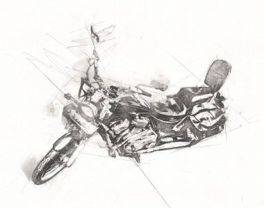 Motosiklet görüntüleme rengi izole edilmiş sanat antika retro