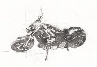 Motosiklet görüntüleme rengi izole edilmiş sanat antika retro