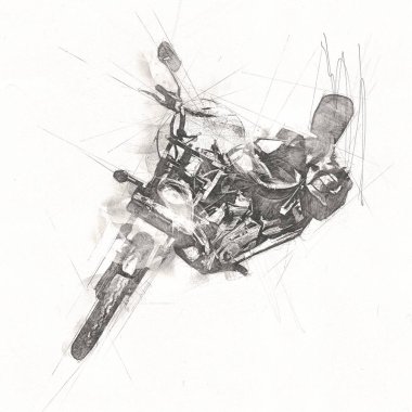 Motosiklet görüntüleme rengi izole edilmiş sanat antika retro