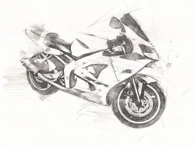 Motosiklet görüntüleme rengi izole edilmiş sanat antika retro