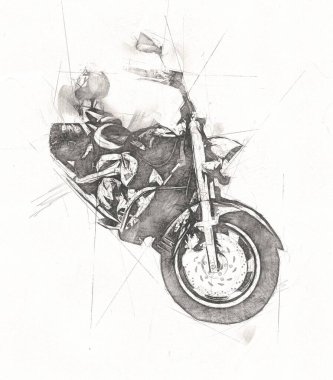 Motosiklet görüntüleme rengi izole edilmiş sanat antika retro