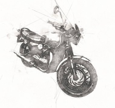 Motosiklet görüntüleme rengi izole edilmiş sanat antika retro