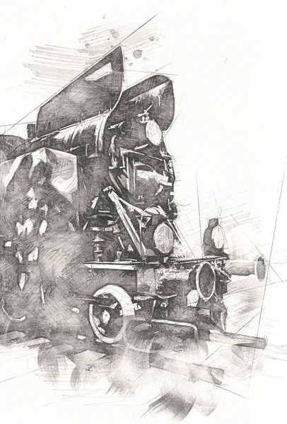 Παλιά Ατμομηχανή Κινητήρα Ρετρό Τρύγος — Φωτογραφία Αρχείου