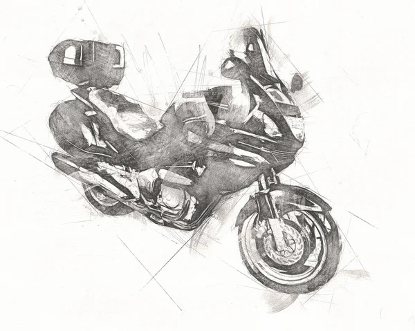 Motosiklet görüntüleme rengi izole edilmiş sanat antika retro