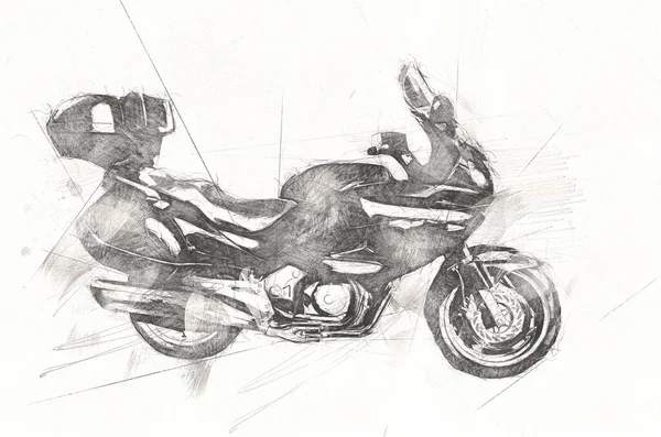 Motosiklet görüntüleme rengi izole edilmiş sanat antika retro