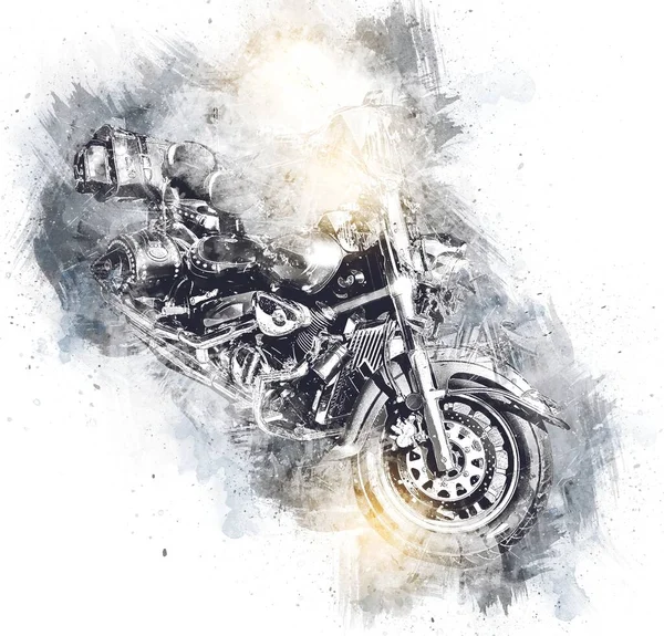 Motor cycle llustration color isolated art vintage retro