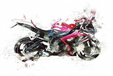 Motosiklet görüntüleme rengi izole edilmiş sanat antika retro