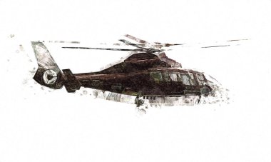 helikopter çizimi resim sanatı klasiği