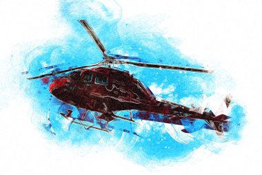 helikopter çizimi resim sanatı klasiği