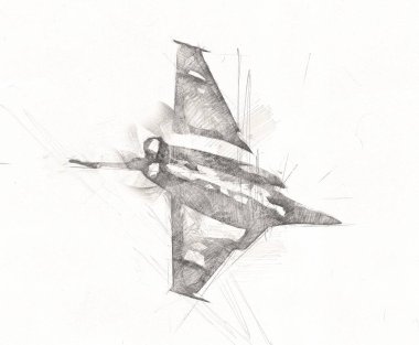 Amerikan savaş uçağı resim sanatı klasiği çiziyor.