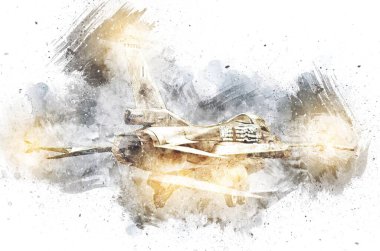 Amerikan savaş uçağı resim sanatı klasiği çiziyor.