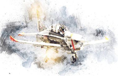 Amerikan savaş uçağı resim sanatı klasiği çiziyor.