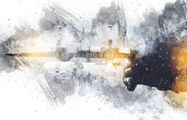 Amerikan savaş uçağı resim sanatı klasiği çiziyor.