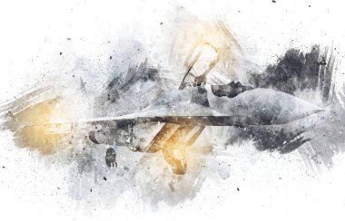 Amerikan savaş uçağı resim sanatı klasiği çiziyor.