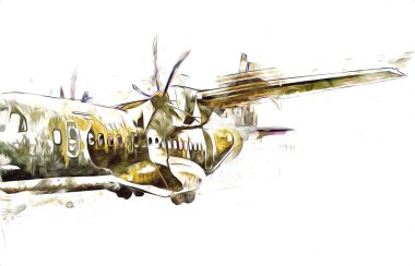 Amerikan savaş uçağı resim sanatı klasiği çiziyor.