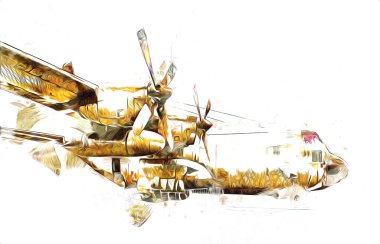 Amerikan savaş uçağı resim sanatı klasiği çiziyor.