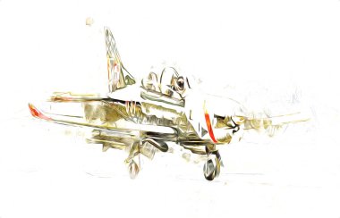 Amerikan savaş uçağı resim sanatı klasiği çiziyor.