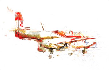 Amerikan savaş uçağı resim sanatı klasiği çiziyor.