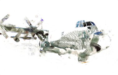 Amerikan savaş uçağı resim sanatı klasiği çiziyor.