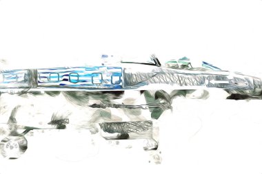 Amerikan savaş uçağı resim sanatı klasiği çiziyor.