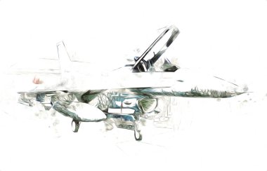 Amerikan savaş uçağı resim sanatı klasiği çiziyor.