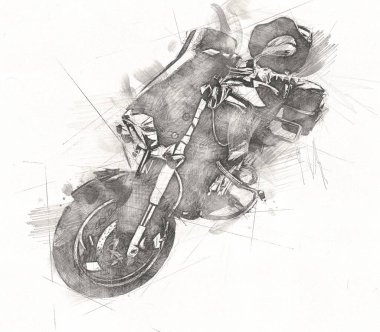 Motosiklet görüntüleme rengi izole edilmiş sanat antika retro