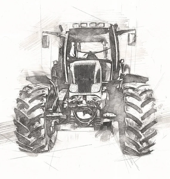 Tractor Agrícola Ilustración Color Arte — Foto de Stock