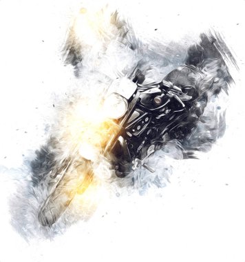 Motosiklet görüntüleme rengi izole edilmiş sanat antika retro