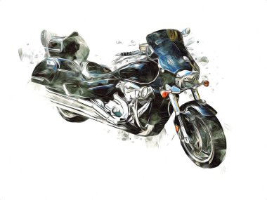 Motosiklet görüntüleme rengi izole edilmiş sanat antika retro