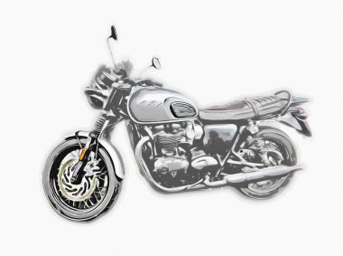 Motosiklet görüntüleme rengi izole edilmiş sanat antika retro