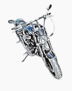 Motosiklet görüntüleme rengi izole edilmiş sanat antika retro