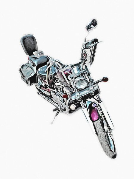 Motor cycle llustration color isolated art vintage retro