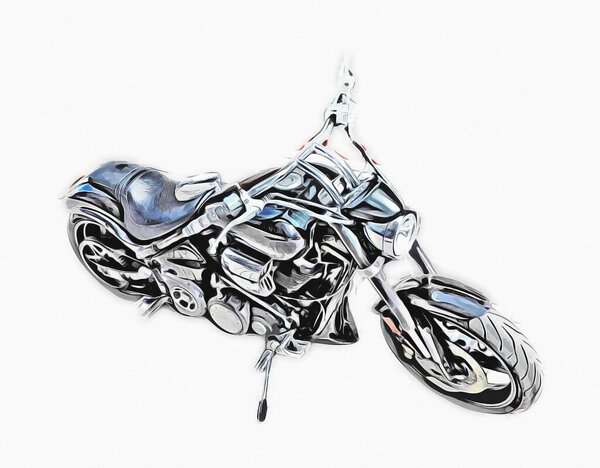 Motor cycle llustration color isolated art vintage retro