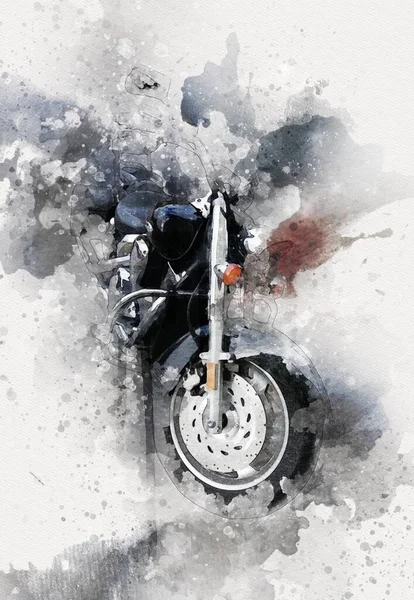 Ilustración Motocicleta Color Arte Aislado Vintage Retro — Foto de Stock