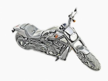 Motosiklet görüntüleme rengi izole edilmiş sanat antika retro