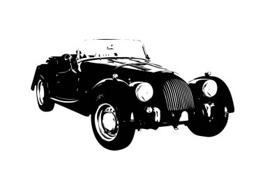 Klasik Retro Klasik Eski Araba Çizimi
