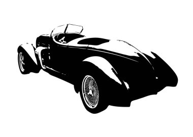 Klasik Retro Klasik Eski Araba Çizimi