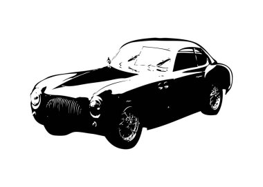 Klasik Retro Klasik Eski Araba Çizimi