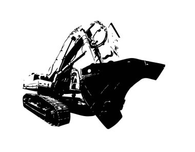 Ekskavatör çizim rengi tasarım için izole edilmiş komik artowkr