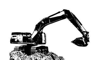 Ekskavatör çizim rengi tasarım için izole edilmiş komik artowkr