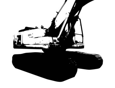 Ekskavatör çizim rengi tasarım için izole edilmiş komik artowkr