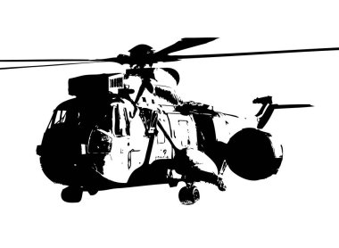 askeri helikopter resim sanatı klasiği çiziyor
