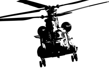 askeri helikopter resim sanatı klasiği çiziyor