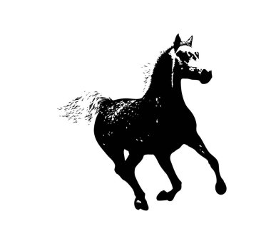 El yazması at başlı kalem çizim çizer grunge