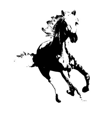 El yazması at başlı kalem çizim çizer grunge