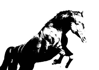 El yazması at başlı kalem çizim çizer grunge
