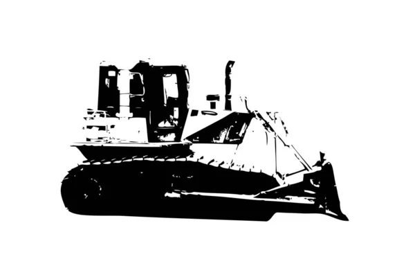 Bulldozer Illustration Färg Konst Grunge Teckning Vintage — Stockfoto