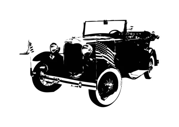 Вінтажний Ретро Класичний Старий Автомобіль Ілюстрації — стокове фото