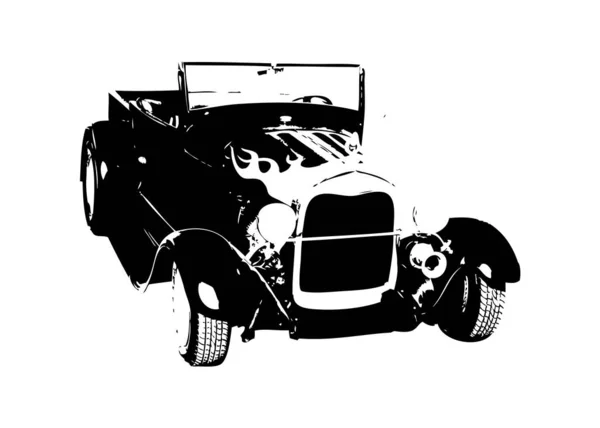 Vintage Retro Classique Vieille Illustration Voiture — Photo